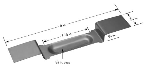 Evaporation boat S44, lowered middle part with 32mm L x 3mm deep trough, 102mm L x 19mm W