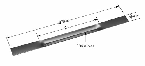 Evaporation boat S42, lowered middle part with Ø19 x 6.3mm dimple, 102mm L x 25.4mm W 