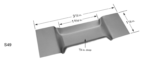 Evaporation boat S49 with 40 x 25 x 6.3 mm trough, 89mm L x 29mm W 