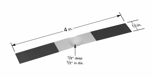 Alumina coated evaporation boat S9A-AO with Ø16x3mm dimple, 102mm L x 12.7mm W 