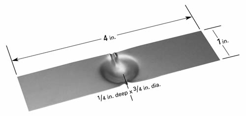 Evaporation boat S9D with Ø19x6.3mm dimple, 102mm L x 25.4mm W