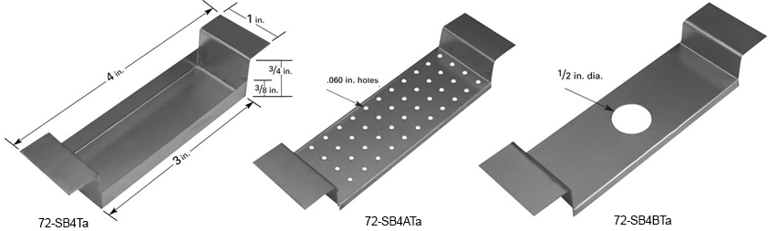 Tantalum evaporation source SB4, 76 x 25 x 9.5mm trough, 102mm L x 25mm W